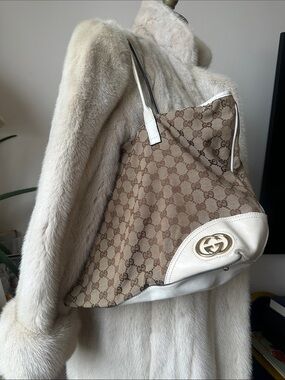 Gucci Brown and Cream Tote Bag